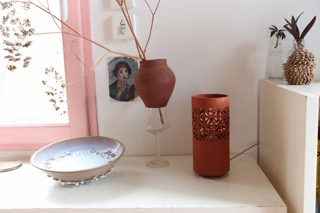 Lampe Bougeoir Photophore Artisanal – Céramique émaillée Ajourée, Style Oriental