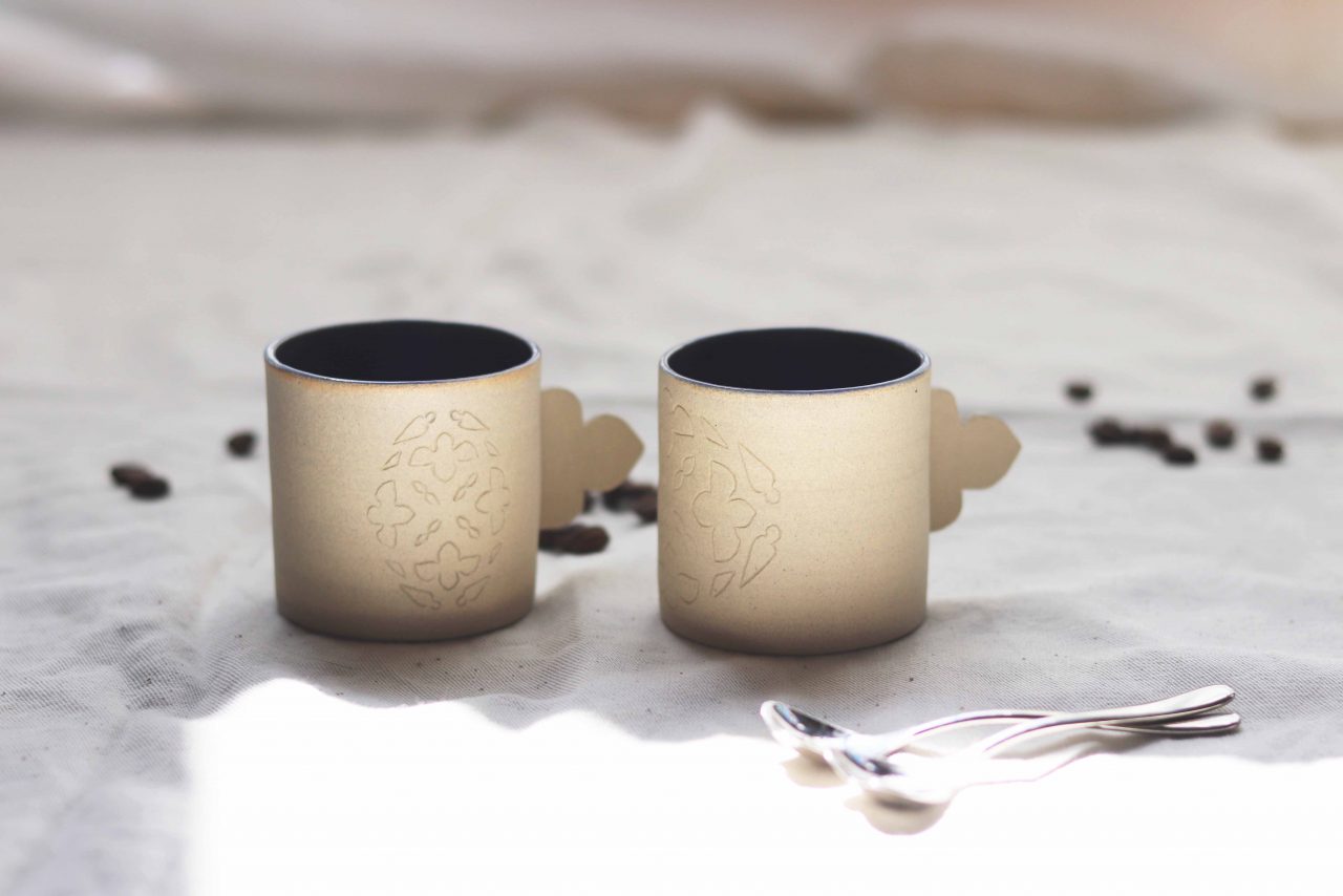 Lot de 6 tasses à café vintage pastel multicolores - France