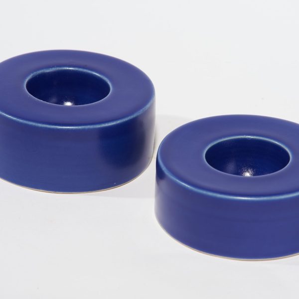 Coquetier design céramique bleu